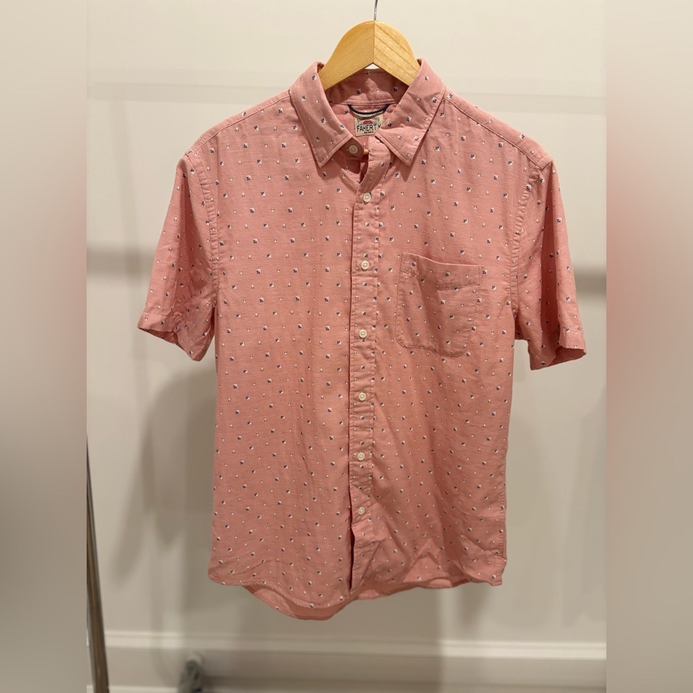 Faherty Faded Red Casual Button Down Movement Cotton Shirt